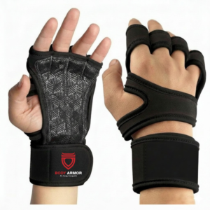 Body Armor Short Weightlifting Gym Gloves (Black)