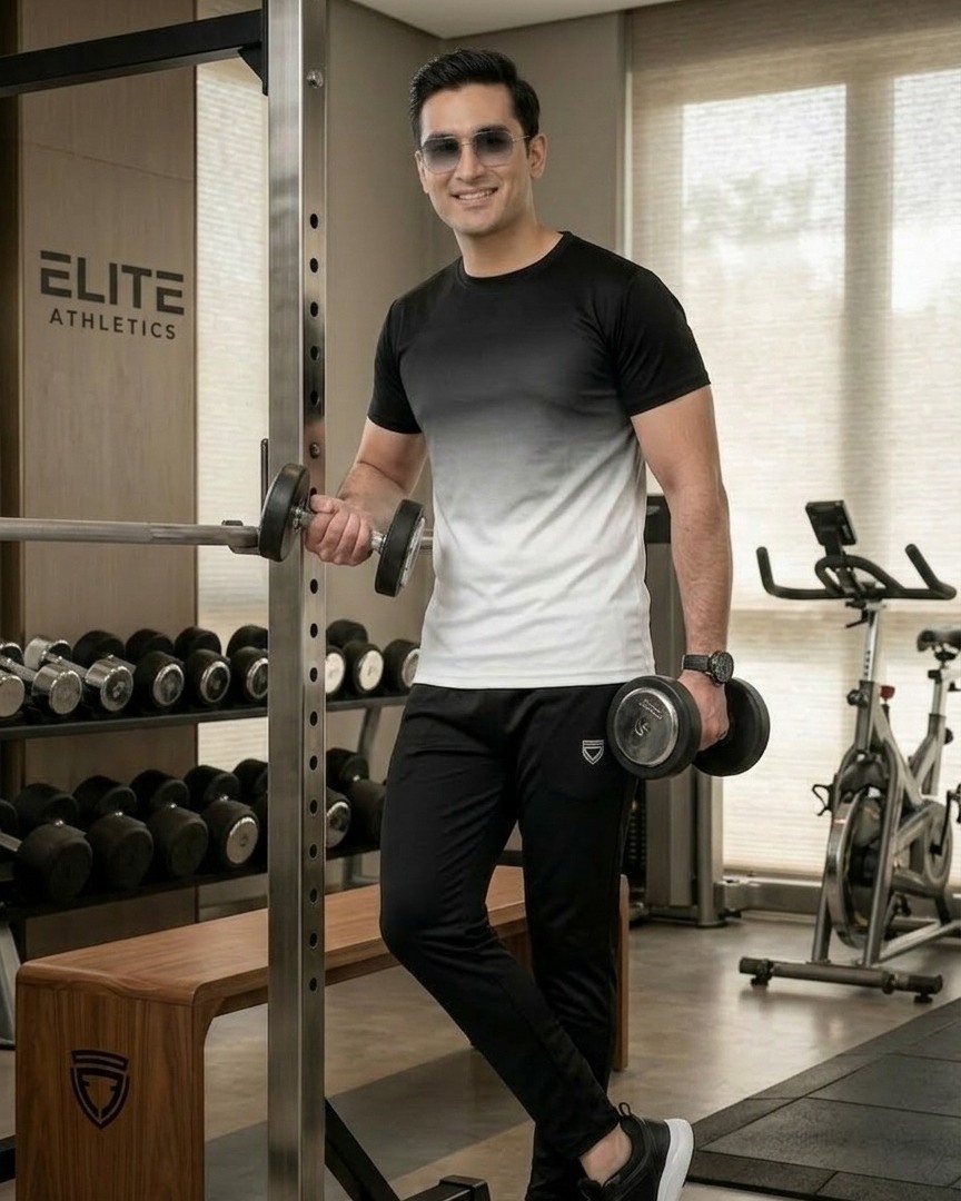 Body Armor Gradient Black to White Track Suit