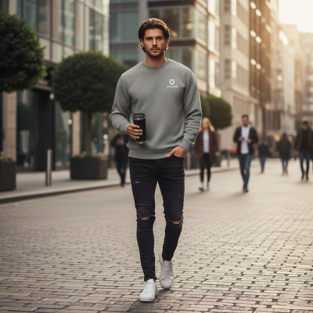 Body Armor Gray Crewneck Sweatshirt