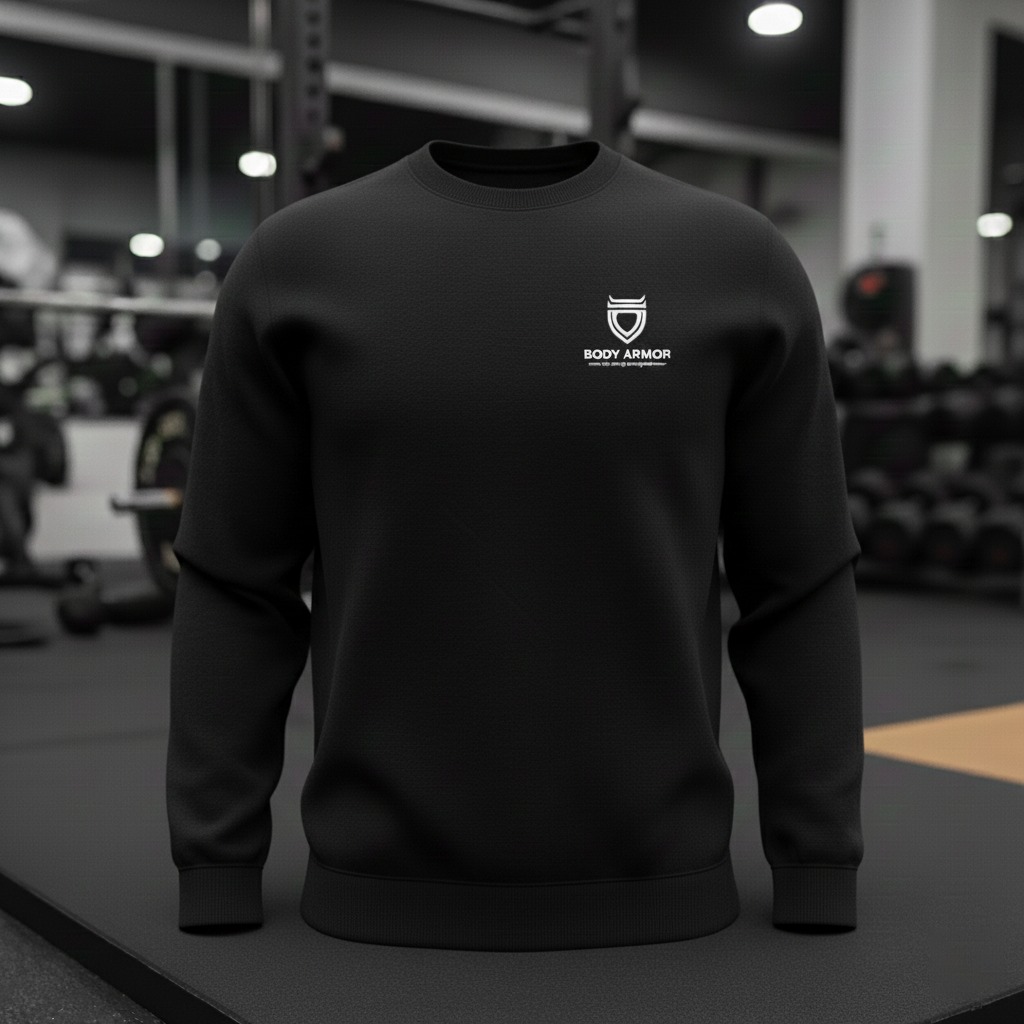 Body Armor Black Crewneck Sweatshirt
