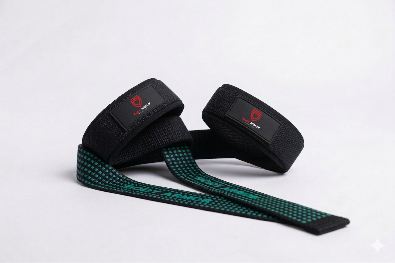 Body Armor Gym Weight Lifting Straps (Green)