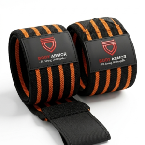 Body Armor Knee Wraps (Orange Lines)