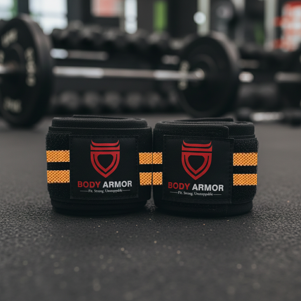 Body Armor Wrist Wraps (Orange Lines)