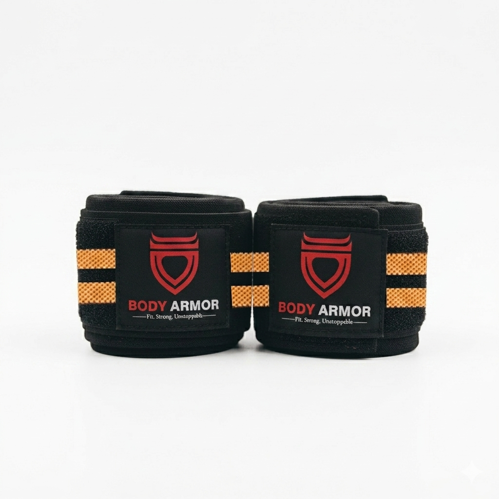 Body Armor Wrist Wraps (Orange Lines)