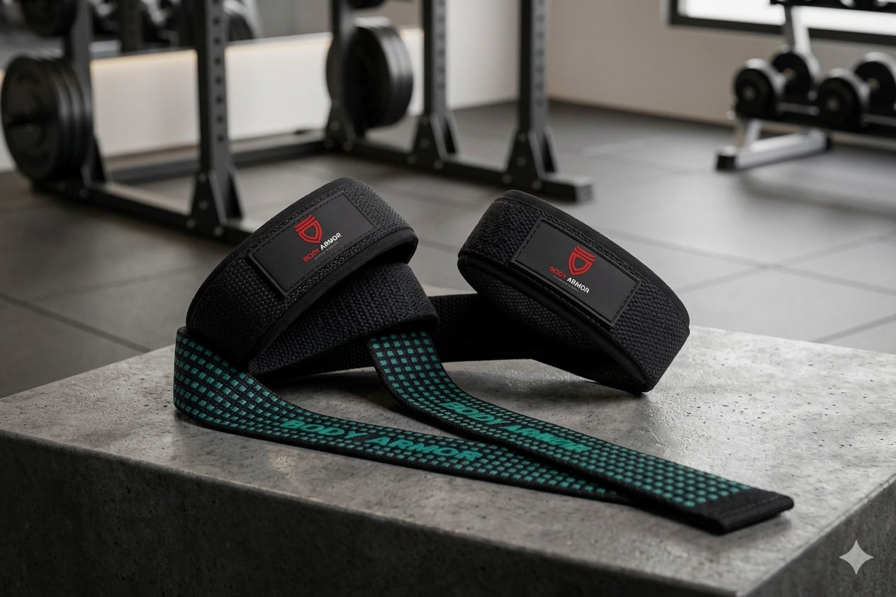 Body Armor Gym Weight Lifting Straps (Green)